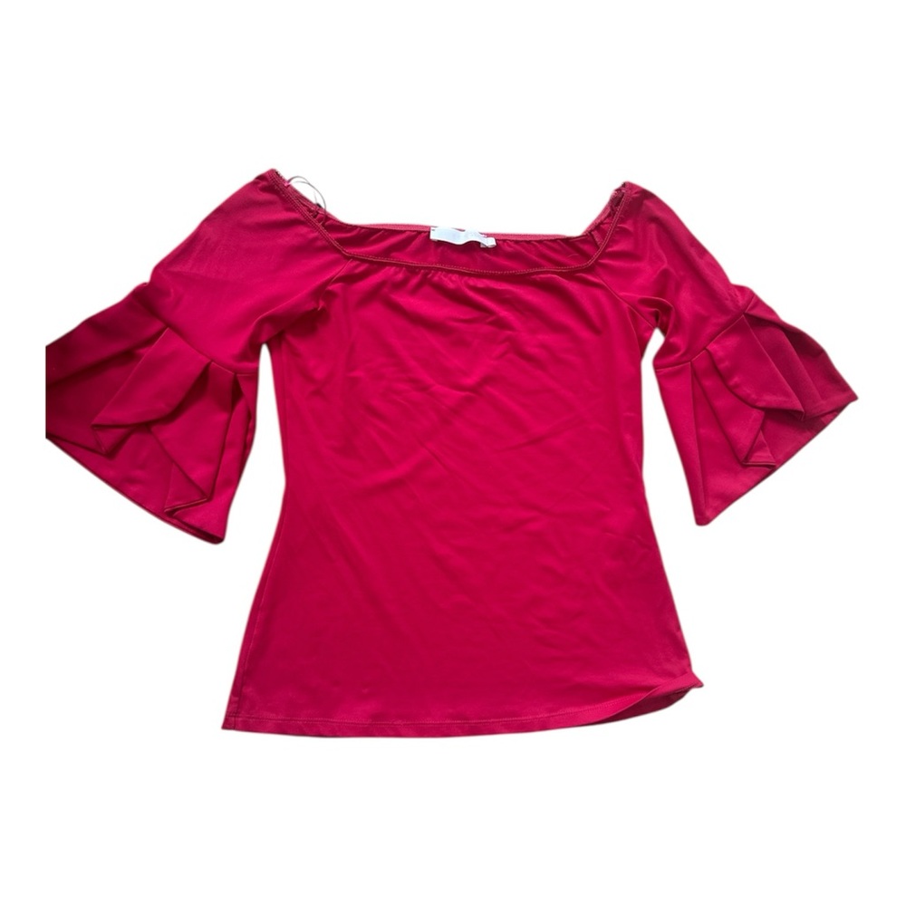Anne Cole Off-Shoulder Red Blouse